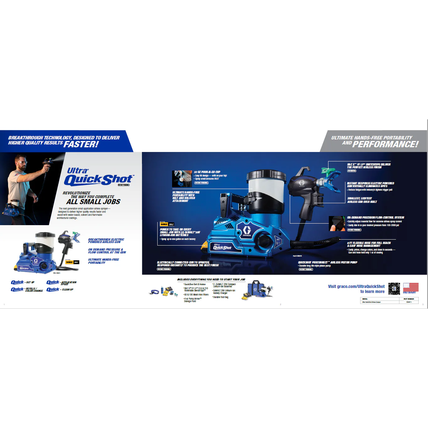 GRACO QUICK-SHOT AIRLESS CORDLESS PAINT SPRAYER KIT G20B-473 - Image 4
